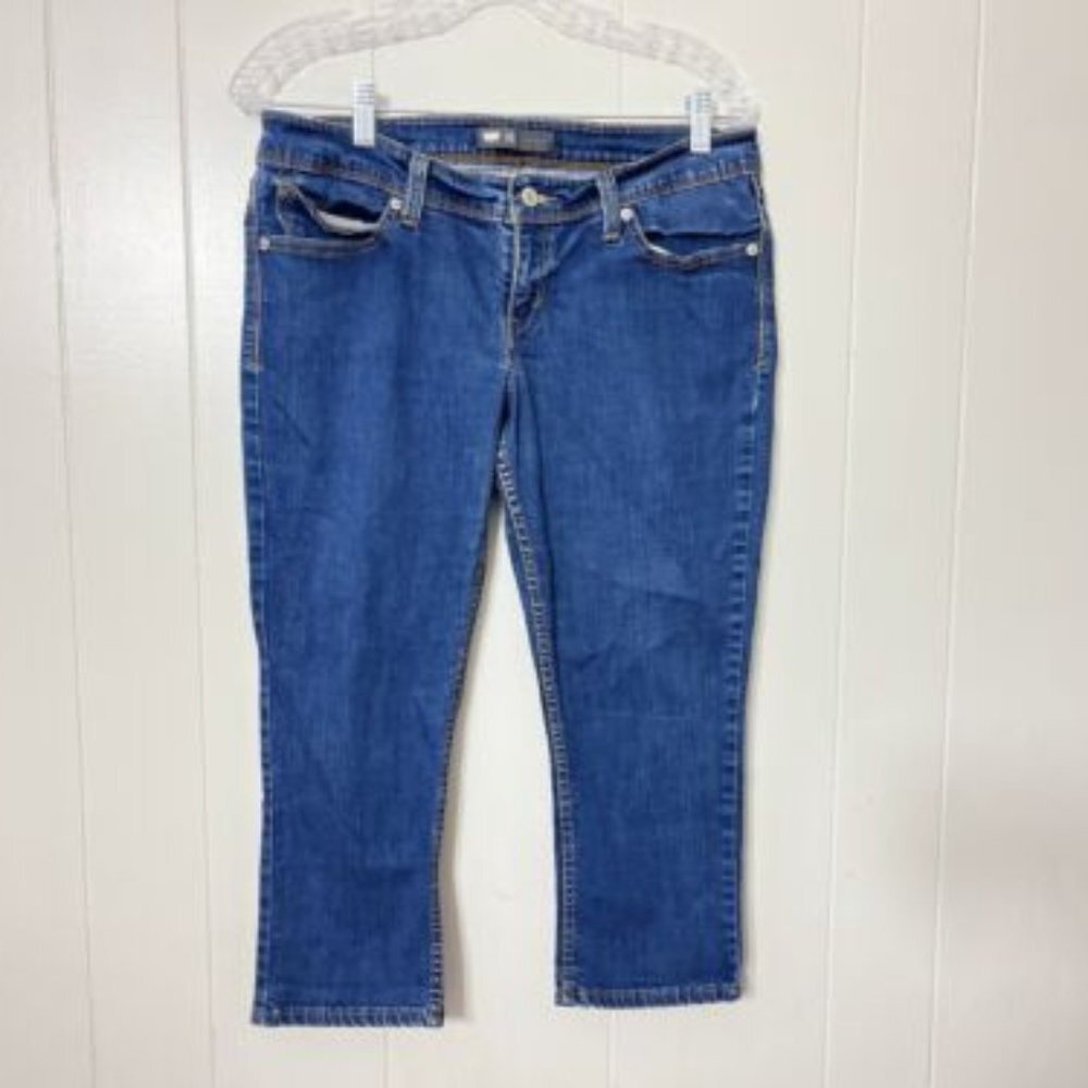 Levi's Straight Leg Stretch Denim Jeans Crop Size 31 EUC